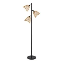 Elements Jaula 3 Light Rattan Floor Lamp -Home Lighting 30752932 alt05