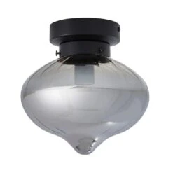 Dunelm Voyager 1 Light Smoked Flush Ceiling Fitting -Home Lighting 30752951 alt05