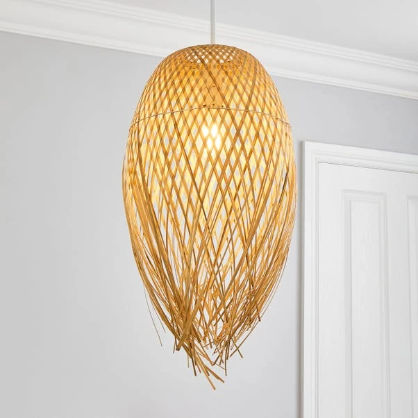 Dunelm Jasmine Rattan Easy Fit Pendant 1 Dunelm Jasmine Rattan Easy Fit Pendant