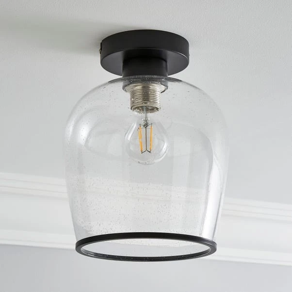 Dunelm Lenny 1 Light Black Flush Ceiling Fitting 2 Dunelm Lenny 1 Light Black Flush Ceiling Fitting - Image 2