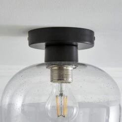 Dunelm Lenny 1 Light Black Flush Ceiling Fitting 9 Dunelm Lenny 1 Light Black Flush Ceiling Fitting -Home Lighting 30753380 alt03