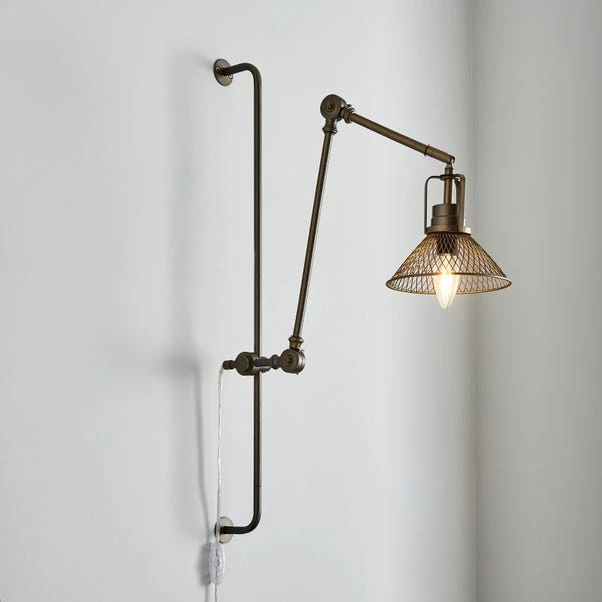 Dunelm Nicholas Industrial Adjustable Wall Light 1 Dunelm Nicholas Industrial Adjustable Wall Light