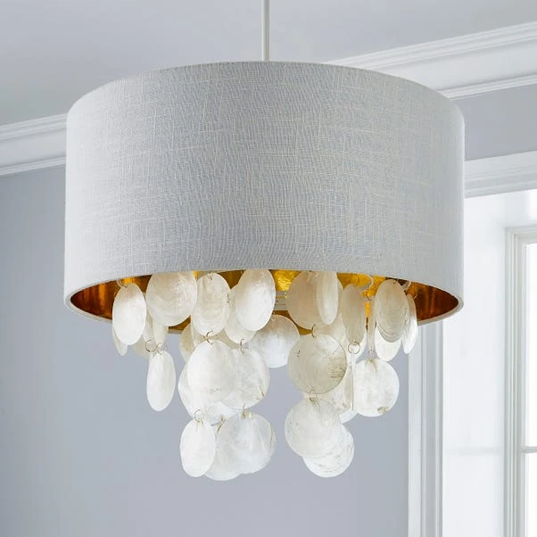 Dunelm Gemini Capiz Easy Fit Pendant 2 Dunelm Gemini Capiz Easy Fit Pendant - Image 2