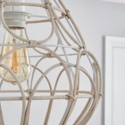 Dunelm Decorative Cane Easy Fit Pendant -Home Lighting 30753398 alt02