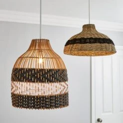 Dunelm Yanha Rattan Easy Fit Pendant 40cm -Home Lighting 30753433 alt06