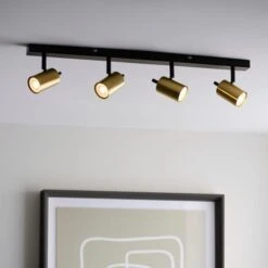 Dunelm Carter 4 Light Gold Spotlight Bar