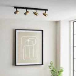 Dunelm Carter 4 Light Gold Spotlight Bar -Home Lighting 30754822 alt03