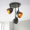 Dunelm Rolton 3 Light Gunmetal Spotlight