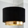 Dunelm Nesa Gold Black Velvet 2 Tier Shade