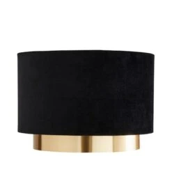Dunelm Nesa Gold Black Velvet 2 Tier Shade 8 Dunelm Nesa Gold Black Velvet 2 Tier Shade -Home Lighting 30755587 alt05