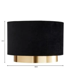 Dunelm Nesa Gold Black Velvet 2 Tier Shade 9 Dunelm Nesa Gold Black Velvet 2 Tier Shade -Home Lighting 30755587 alt07