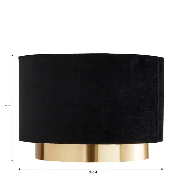 Dunelm Nesa Gold Black Velvet 2 Tier Shade 5 Dunelm Nesa Gold Black Velvet 2 Tier Shade - Image 5