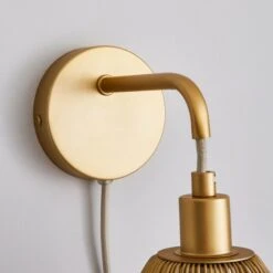 Elements Jaula Gold Easy Fit Plug In Wall Light -Home Lighting 30755627 alt03