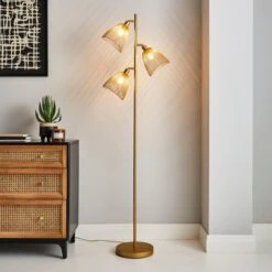 Elements Jaula Gold Floor Lamp