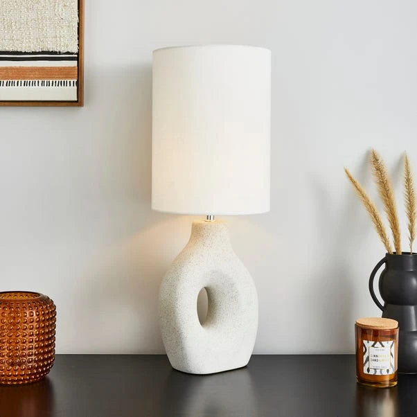 Dunelm Dinah Sculptural White Table Lamp 1 Dunelm Dinah Sculptural White Table Lamp