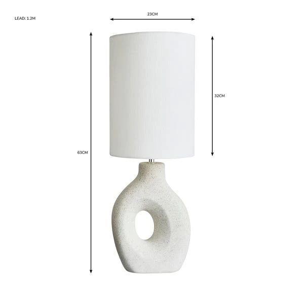 Dunelm Dinah Sculptural White Table Lamp 6 Dunelm Dinah Sculptural White Table Lamp - Image 6