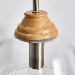 Churchgate Croxton Wood Glass Wall Light -Home Lighting 30755689 alt02