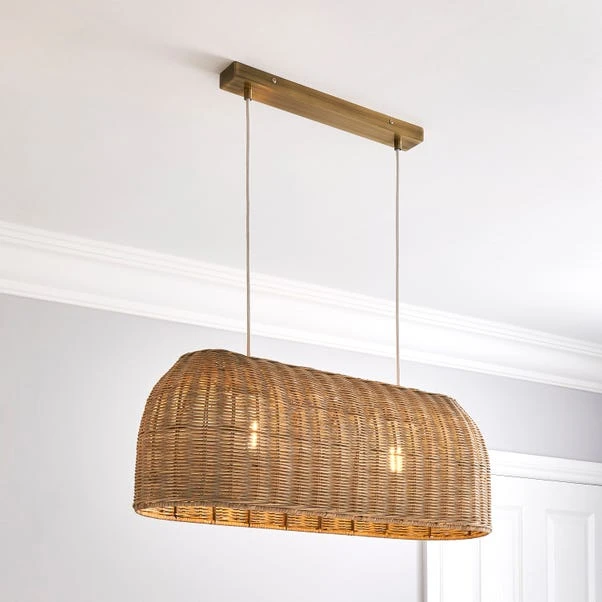 Churchgate Cotes Rattan 2 Light Diner Ceiling Fitting 1 Churchgate Cotes Rattan 2 Light Diner Ceiling Fitting