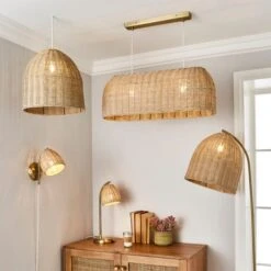 Churchgate Cotes Rattan Plug In Wall Light -Home Lighting 30755741 alt06