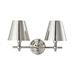 Dorma Bedford Polished Nickel 2 Light Wall Light -Home Lighting 30755751 alt05