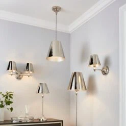 Dorma Bedford Polished Nickel 2 Light Wall Light -Home Lighting 30755751 alt06