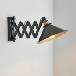 Dunelm Logan Extendable Plug In Grey Wall Light