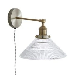 Dunelm Logan Glass Plug In Easy Fit Wall Light -Home Lighting 30755761 alt05