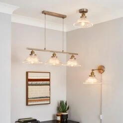 Dunelm Logan Glass Plug In Easy Fit Wall Light -Home Lighting 30755761 alt06