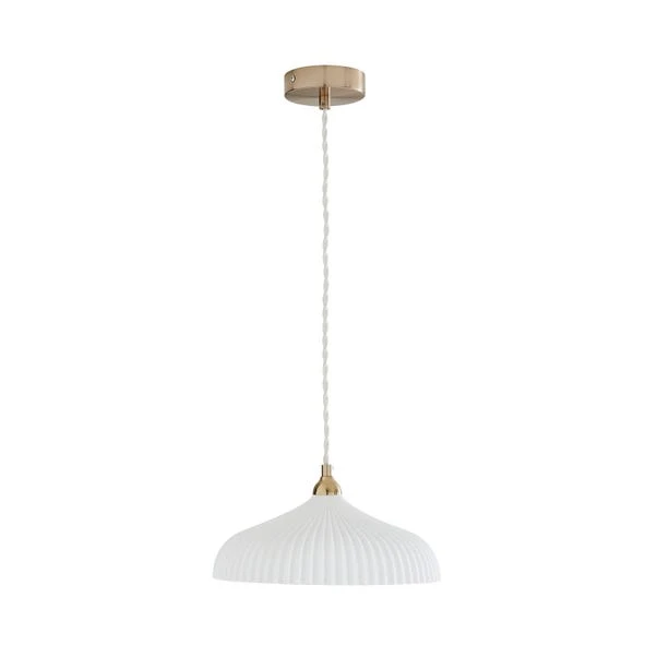Dorma Ribbed Porcelain 1 Light Ceiling Fitting 3 Dorma Ribbed Porcelain 1 Light Ceiling Fitting - Image 3