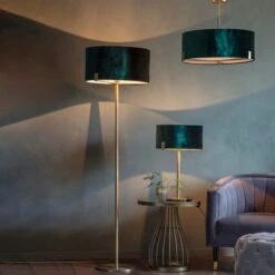 Vogue Lighting Vogue Balaton 1 Light Green Velvet Table Lamp -Home Lighting 30755828 alt03
