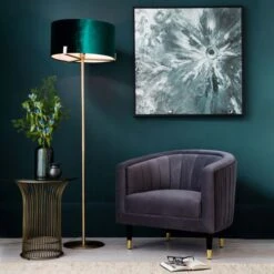 Vogue Lighting Vogue Balaton 1 Light Green Velvet Floor Lamp