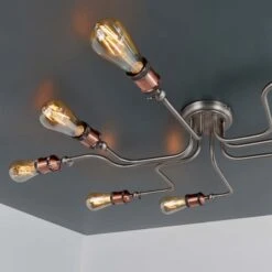 Vogue Lighting Vogue Eastville 8 Light Semi Flush Ceiling Fitting -Home Lighting 30755848 alt05