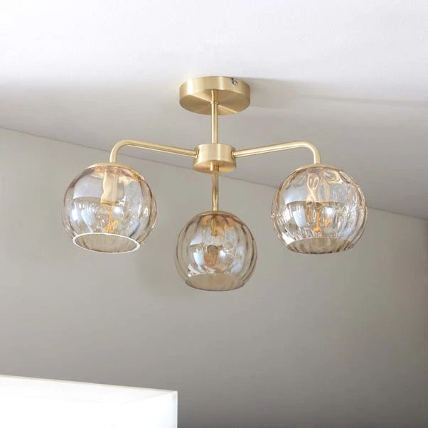 Vogue Lighting Vogue Arkoma 3 Light Semi Flush Ceiling Fitting 2 Vogue Lighting Vogue Arkoma 3 Light Semi Flush Ceiling Fitting - Image 2