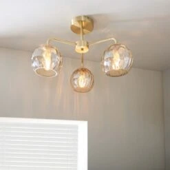 Vogue Lighting Vogue Arkoma 3 Light Semi Flush Ceiling Fitting 8 Vogue Lighting Vogue Arkoma 3 Light Semi Flush Ceiling Fitting -Home Lighting 30755849 alt02