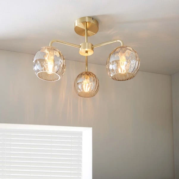 Vogue Lighting Vogue Arkoma 3 Light Semi Flush Ceiling Fitting 3 Vogue Lighting Vogue Arkoma 3 Light Semi Flush Ceiling Fitting - Image 3