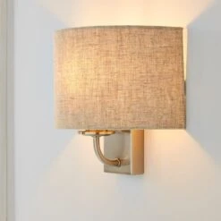 Dunelm Preston Ivory Shaded Wall Light Twin Pack
