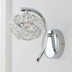 Dunelm Cecilie Glass Wall Light Twin Pack -Home Lighting 30762442 alt02