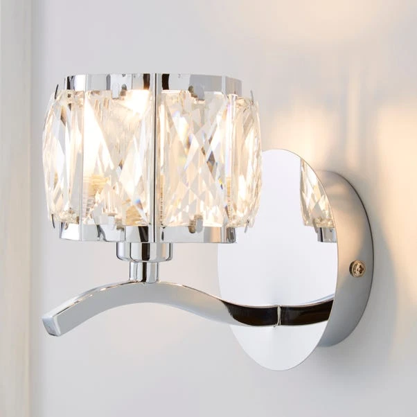 Dunelm Kleio Glass Chrome Wall Light Twin Pack 2 Dunelm Kleio Glass Chrome Wall Light Twin Pack - Image 2