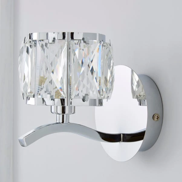Dunelm Kleio Glass Chrome Wall Light Twin Pack 3 Dunelm Kleio Glass Chrome Wall Light Twin Pack - Image 3