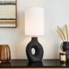 Dunelm Dinah Sculptural Black Table Lamp
