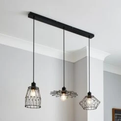 Dunelm Frances 3 Light Diner Ceiling Fitting -Home Lighting 30766182 alt06