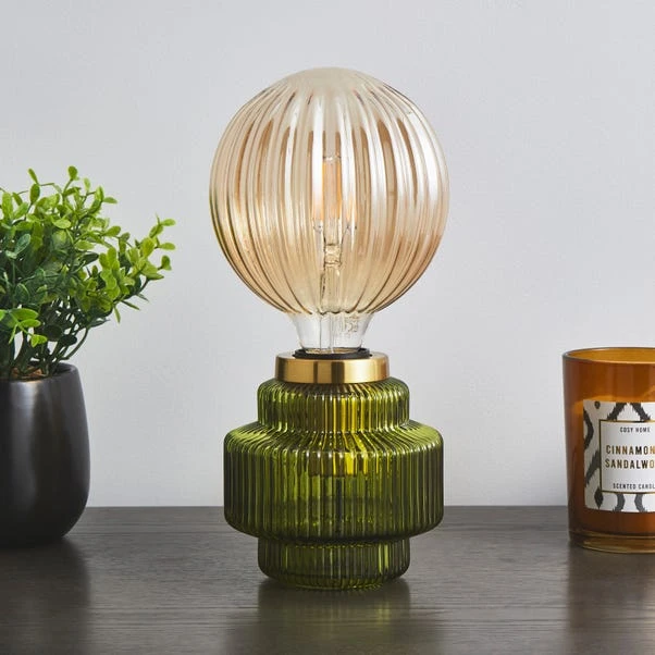 Dunelm Niamh Ribbed Glass Table Lamp Base 2 Dunelm Niamh Ribbed Glass Table Lamp Base - Image 2