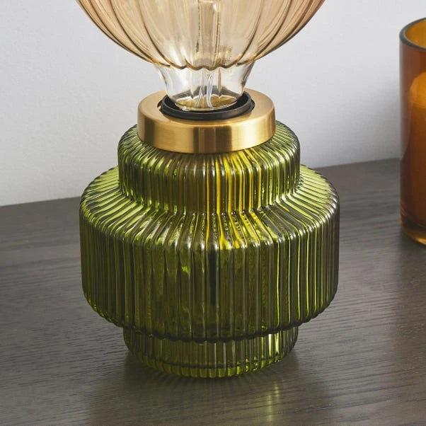 Dunelm Niamh Ribbed Glass Table Lamp Base 3 Dunelm Niamh Ribbed Glass Table Lamp Base - Image 3