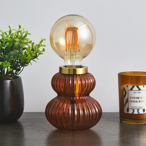 Dunelm Nolan Ribbed Glass Table Lamp Base 2 Dunelm Nolan Ribbed Glass Table Lamp Base - Image 2