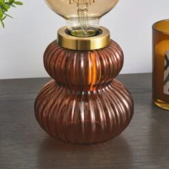 Dunelm Nolan Ribbed Glass Table Lamp Base 7 Dunelm Nolan Ribbed Glass Table Lamp Base -Home Lighting 30766247 alt02