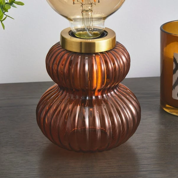 Dunelm Nolan Ribbed Glass Table Lamp Base 3 Dunelm Nolan Ribbed Glass Table Lamp Base - Image 3