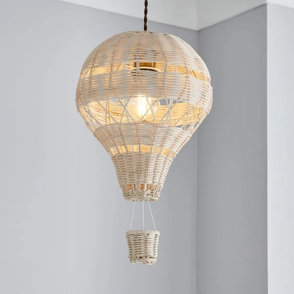 Dunelm Hot Air Balloon Rattan Easy Fit Pendant 1 Dunelm Hot Air Balloon Rattan Easy Fit Pendant