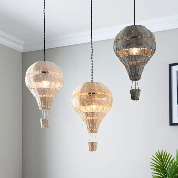 Dunelm Hot Air Balloon Rattan Easy Fit Pendant 4 Dunelm Hot Air Balloon Rattan Easy Fit Pendant - Image 4