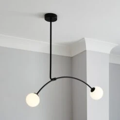 Dunelm Gigi 2 Light Ceiling Fitting Black