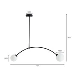 Dunelm Gigi 2 Light Ceiling Fitting Black -Home Lighting 30768635 alt07